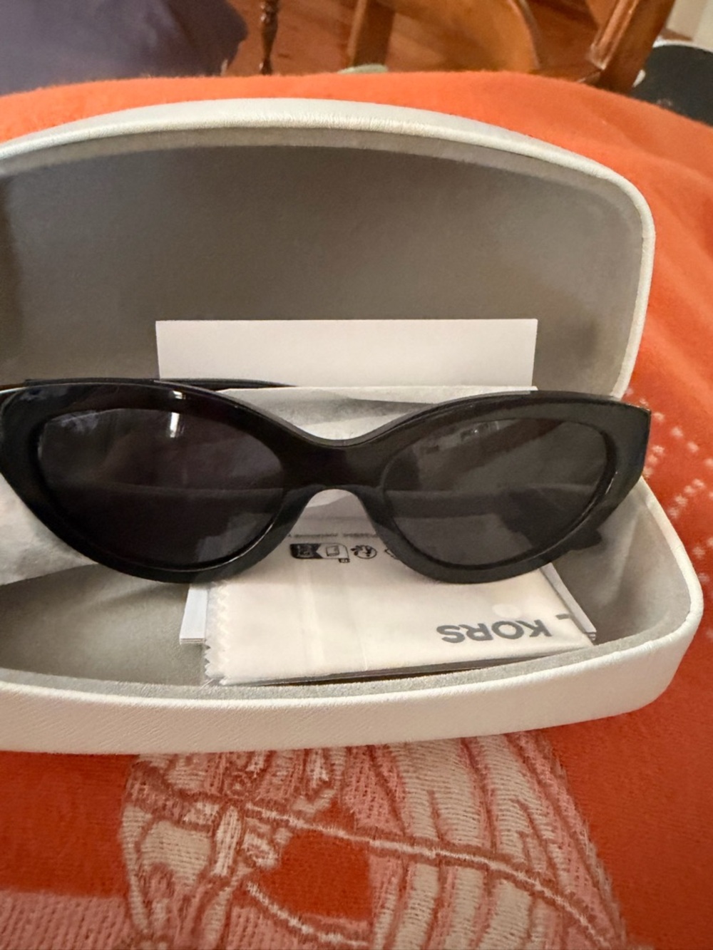 Michael Kors Black Cat-Eye Sunglasses with Dark Lenses